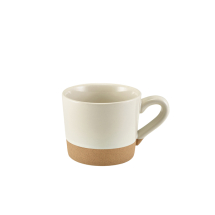 GENWARE KAVA WHITE STONEWARE COFFEE CUP 28.5CL/10OZ