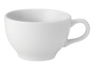 UTOPIA VITRIFIED PORCELAIN PURE WHITE CAPPUCCINO CUP 12OZ