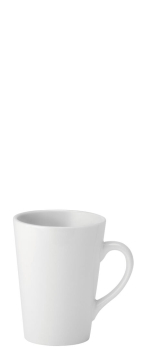 UTOPIA VITRIFIED PORCELAIN PURE WHITE LATTE MUG 12OZ