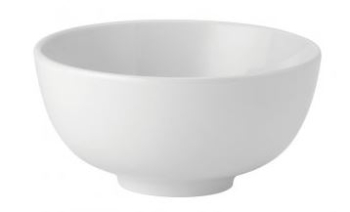 UTOPIA VITRIFIED PORCELAIN PURE WHITE RICE BOWL 13.8OZ