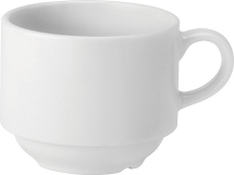 UTOPIA VITRIFIED PORCELAIN PURE WHITE STACKING CUP 7OZ