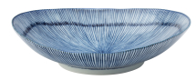 UTOPIA VITRIFIED PORCELAIN URCHIN BLUE OVAL BOWL 6.3inch