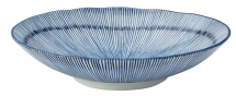 UTOPIA VITRIFIED PORCELAIN URCHIN BLUE OVAL BOWL 8.9inch