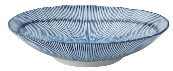 UTOPIA VITRIFIED PORCELAIN URCHIN BLUE OVAL BOWL 8.9Inch