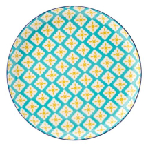 UTOPIA CADIZ VITRIFIED PORCELAIN BLUE/YELLOW PLATE 10.6inch