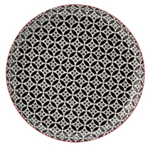 UTOPIA CADIZ VITRIFIED PORCELAIN RED/BLACK PLATE 10.6inch