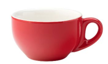 UTOPIA SUPER VITRIFIED PORCELAIN BARISTA RED LATTE CUP 10OZ