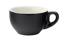 UTOPIA SUPER VITRIFIED PORCELAIN BARISTA BLACK LATTE CUP 10OZ