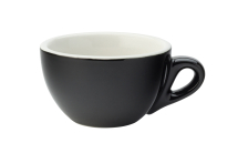 UTOPIA SUPER VITRIFIED PORCELAIN BARISTA BLACK CAPPUCCINO CUP 7OZ