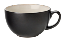 UTOPIA SUPER VITRIFIED PORCELAIN BARISTA BLACK CAPPUCCINO CUP 14OZ