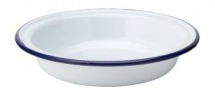 UTOPIA EAGLE ENAMEL WHITE PIE PLATE 7.3inch