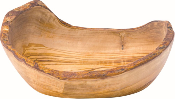 UTOPIA OLIVE WOOD RUSTIC OVAL BOWL 9.6X6.7Inch+/-