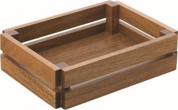 UTOPIA ACACIA WOOD SMALL RECTANGULAR CRATE 8.7X6.3Inch