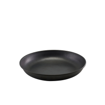 GENWARE BLACK VINTAGE STEEL COUPE PLATE 9.4inch