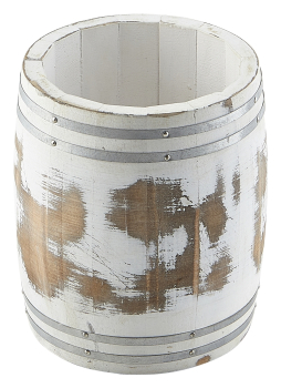 GENWARE MINIATURE WHITE WASH WOODEN BARREL 4.5Inch