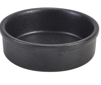 GENWARE FORGE STONEWARE BLACK TAPAS DISH 15OZ