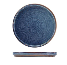 TERRA PORCELAIN AQUA BLUE LOW PRESENTATION PLATE 25CM