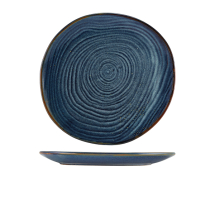 GENWARE TERRA PORCELAIN AQUA BLUE ORGANIC PLATE 11.2inch