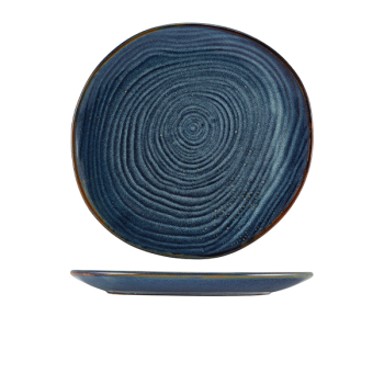 GENWARE TERRA PORCELAIN AQUA BLUE ORGANIC PLATE 11.2Inch