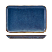 TERRA PORCELAIN AQUA BLUE RECT PLATTER 30 X 20CM