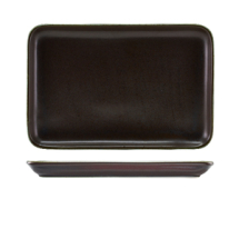 TERRA PORCELAIN CINDER BLACK RECT PLATTER 30 X 20CM