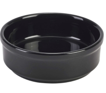 ROYAL GENWARE BLACK ROUND DISH 10X3.5CM 14CL 4.9OZ