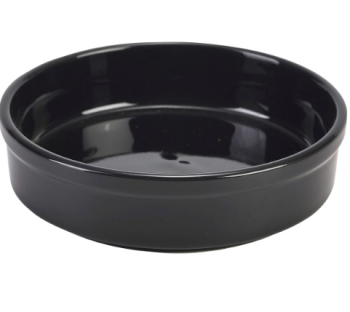 ROYAL GENWARE BLACK ROUND DISH 13X3.5CM 25CL 8.75OZ