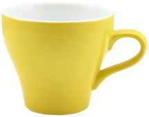 GENWARE PORCELAIN YELLOW TULIP SHAPED CUP 12.3OZ