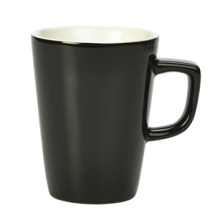 GENWARE PORCELAIN BLACK LATTE MUG 12OZ