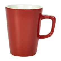 GENWARE PORCELAIN RED LATTE MUG 12OZ