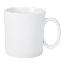 GENWARE PORCELAIN WHITE STRAIGHT SIDED MUG 12OZ