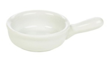 GENWARE WHITE PORCELAIN MINIATURE FRYING PAN 1OZ