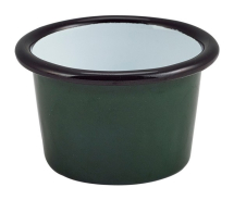 GENWARE ENAMEL GREEN/BLACK RIM RAMEKIN 3.2OZ