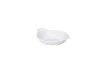 GENWARE WHITE PORCELAIN ROUND EARED DISH 9.5OZ