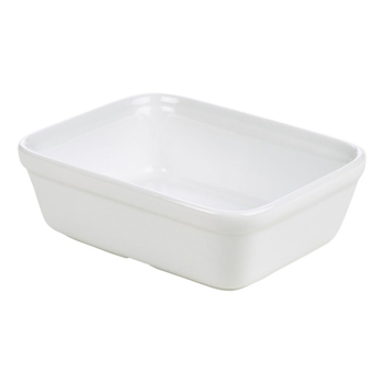 GENWARE WHITE PORCELAIN RECTANGULAR PIE DISH 17OZ