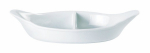 GENWARE WHITE PORCELAIN 2 DIVIDED OVAL DISH 11X6.1"