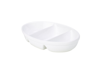 GENWARE WHITE PORCELAIN 3 DIVIDED OVAL DISH 9.4X6.7Inch