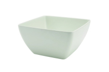 MELAMINE WHITE BOWL 19CM CURVED SQUARE