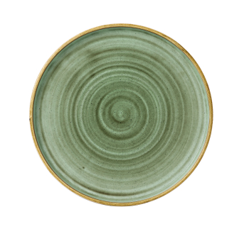 CHURCHILL STONECAST SAMPHIRE GREEN WALLED PLATE 26CM X 6