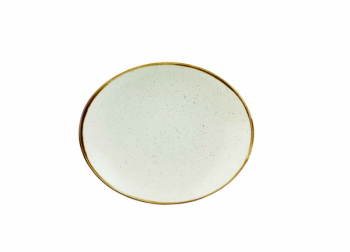 CHURCHILL SUPER VITRIFIED STONECAST BARLEY WHITE OVAL PLATE 7.6X6.3Inch