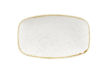 CHURCHILL SUPER VITRIFIED STONECAST BARLEY WHITE CHEF'S OBLONG PLATE 7.9X4.8Inch