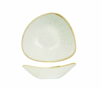 CHURCHILL SUPER VITRIFIED STONECAST BARLEY WHITE TRIANGULAR BOWL 13OZ