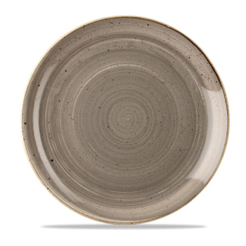 CHURCHILL SUPER VITRIFIED STONECAST PEPPERCORN GREY COUPE PLATE 11.3Inch