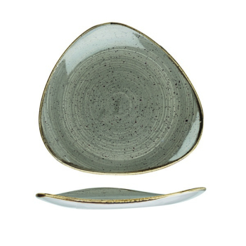 CHURCHILL SUPER VITRIFIED STONECAST PEPPERCORN GREY TRIANGLE PLATE 12.2Inch