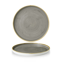 CHURCHILL SUPER VITRIFIED STONECAST PEPPERCORN GREY WALLED CHEF'S PLATE 10.2inch