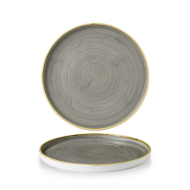 CHURCHILL SUPER VITRIFIED STONECAST PEPPERCORN GREY WALLED PLATE 8.3inch