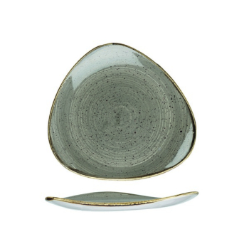 CHURCHILL SUPER VITRIFIED STONECAST PEPPERCORN GREY TRIANGULAR PLATE 7.6Inch