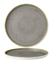 CHURCHILL SUPER VITRIFIED STONECAST PEPPERCORN GREY WALLED PLATE 10.8inch