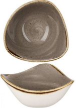 CHURCHILL SUPER VITRIFIED STONECAST PEPPERCORN GREY TRIANGULAR BOWL 21.1OZ