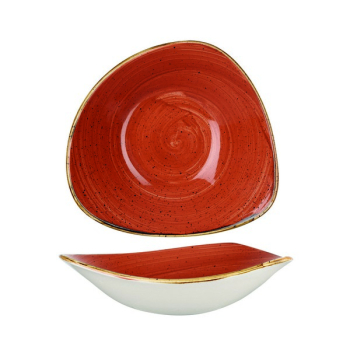 CHURCHILL SUPER VITRIFIED STONECAST SPICED ORANGE TRIANGULAR BOWL 13OZ